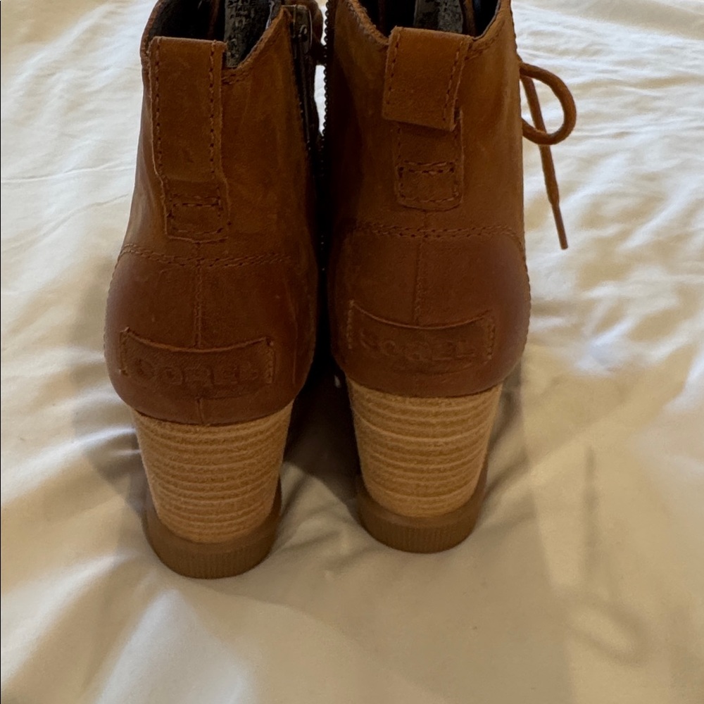 Women's Sorel Joan Uptown Lace-up Ankle Boots in the color Iced Tea - Picture 5 of 10